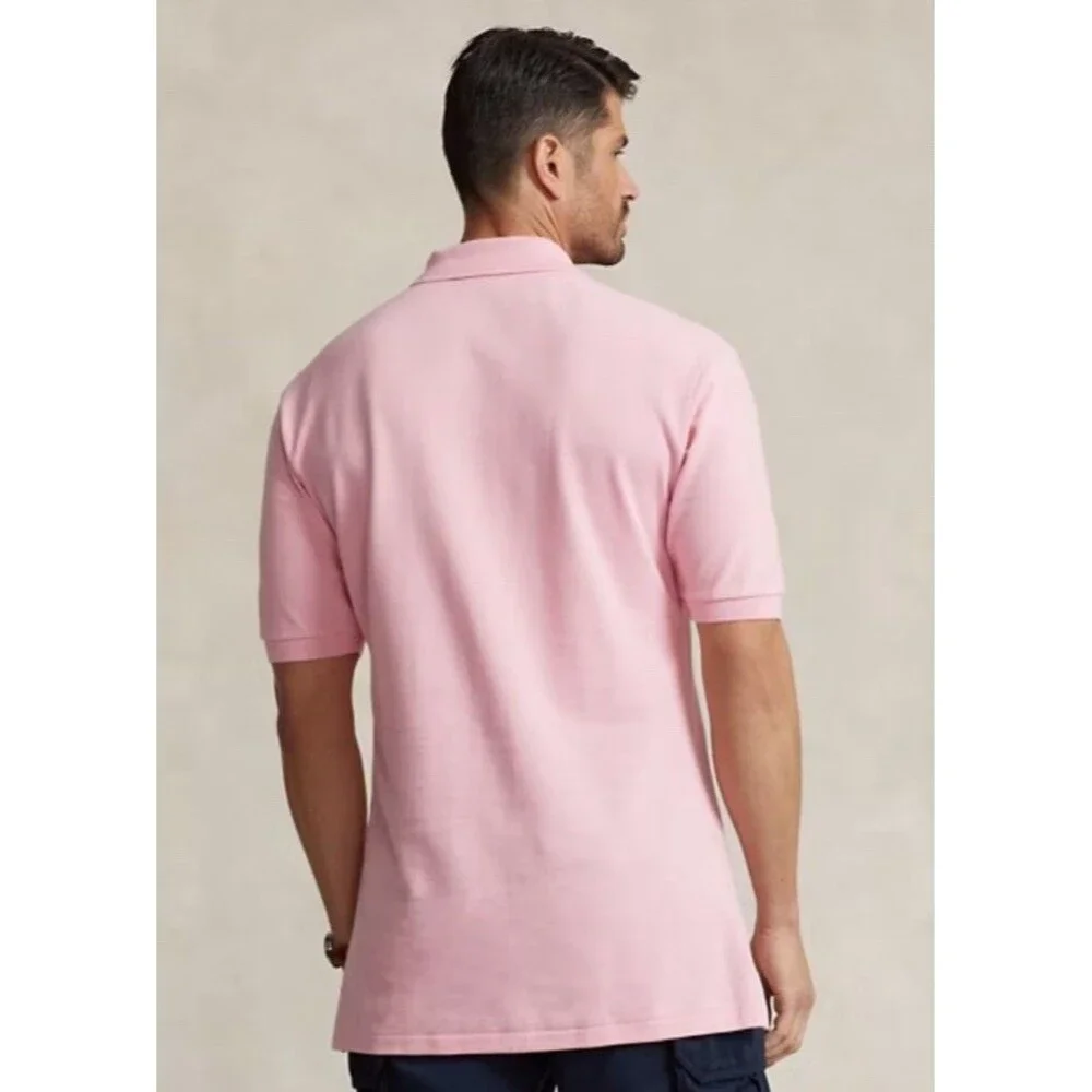 Polo Ralph Lauren Polo Shirt Men's Large Pink Short Sleeve Stretch Iconic Mesh‎